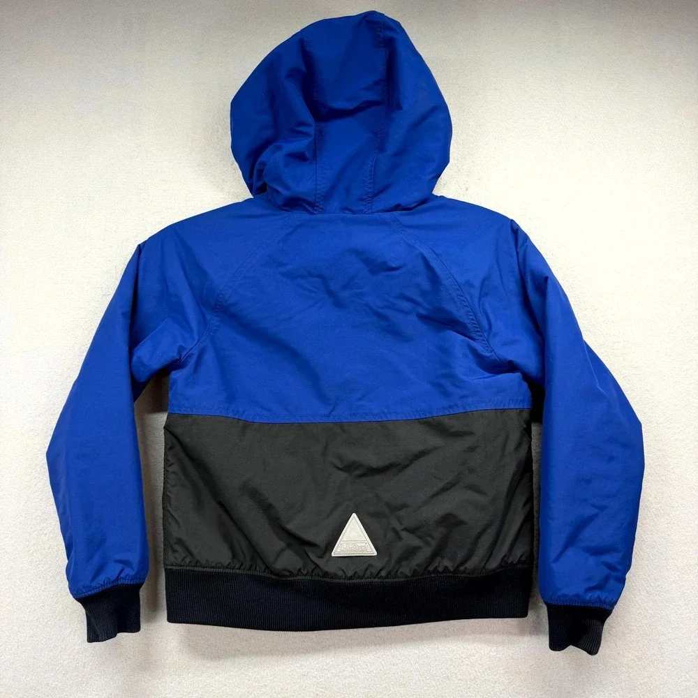 L.L.‎ Bean Warm-Up Insulated Jacket Kids S8 Blue Black Outerwear Hooded Full Zip